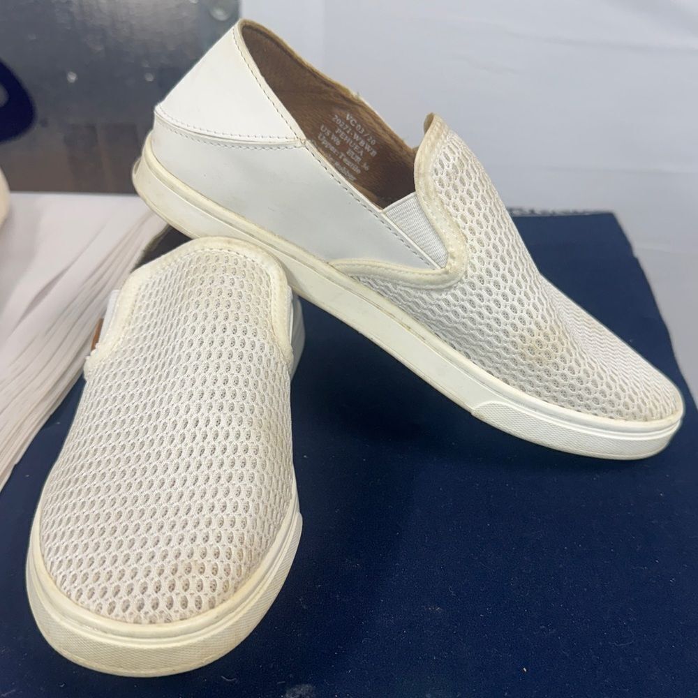 Olakai Pehuea Women’s Breathable Slip-On convertible Shoes White Slip-On shoes 6